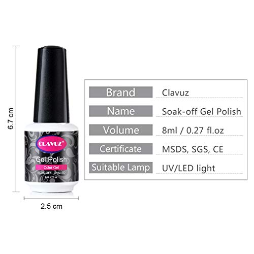 Clavuz Esmaltes Semipermanentes en Gel UV LED, 12pcs Neon Esmaltes de Uñas Soak-off (12 colores)