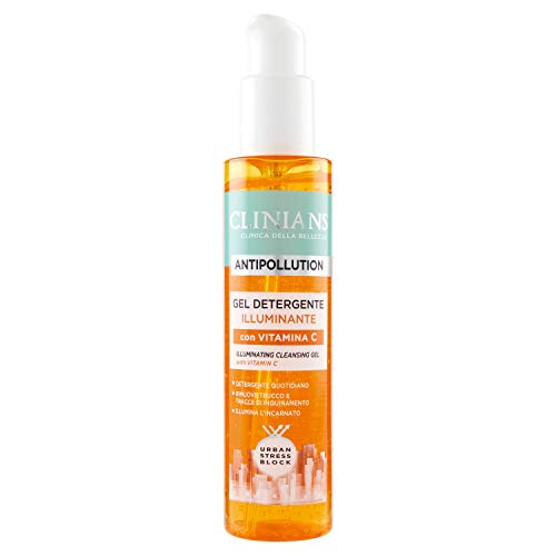 CLINIANS ANTIPOLLUTION gel limpiador iluminador para todos los tipos de piel, con Vitamina C, 150 mL