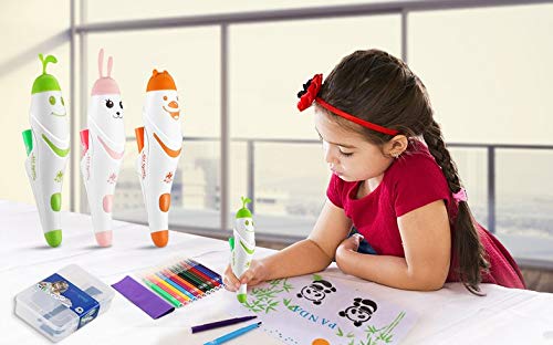 Cloverclover Electric Spray Art Pen Airbrush Marker Set Acuarela Pintura Pen Kids Toy Gift