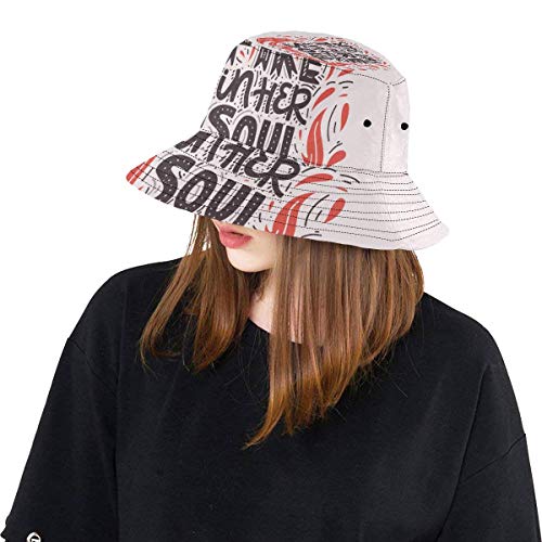 CNSP Packable Beach Hat Cute Letter Combination Design Summer Unisex Fishing Sun Top Bucket Hats for Teens Women Fisherman Cap Outdoor Sport Women Sun Hats