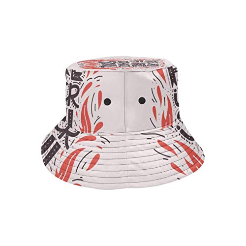 CNSP Packable Beach Hat Cute Letter Combination Design Summer Unisex Fishing Sun Top Bucket Hats for Teens Women Fisherman Cap Outdoor Sport Women Sun Hats