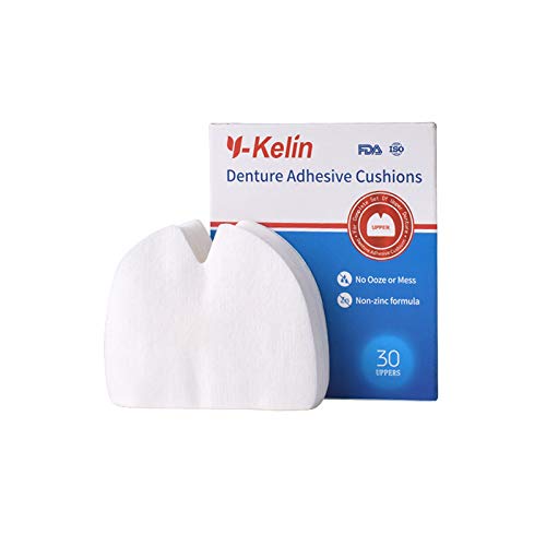 Cojín adhesivo para prótesis dental Y-Kelin, 30 almohadillas más bajas, 30 almohadillas (Cada paquete de 1)