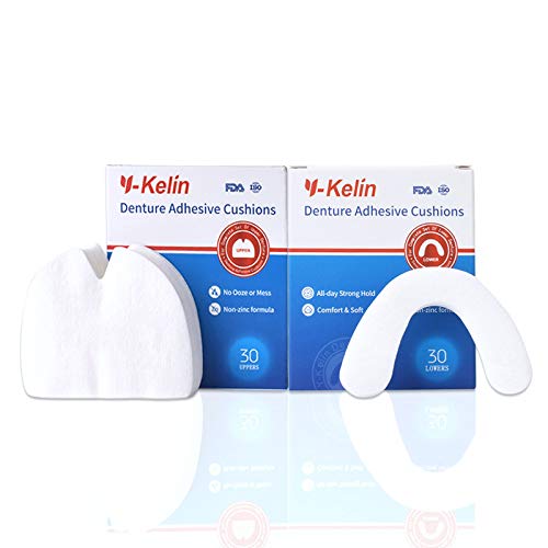 Cojín adhesivo para prótesis dental Y-Kelin, 30 almohadillas más bajas, 30 almohadillas (Cada paquete de 1)