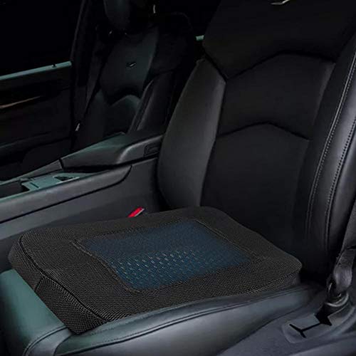 Cojín de gel duradero y cómodo de rebote de espuma viscoelástica para silla de oficina en casa, silla, reclinable, ciática y alivio del dolor de espalda Black mesh cloth + non-slip clot Multicolor.