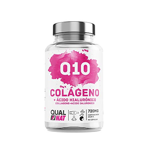 Colágeno Con Magnesio | Vitamina C| Ácido Hialurónico + Q10 |Colágeno Marino | Perfecto para Mejorar Piel, Cabello y Articulaciones | 90 Cápsulas | Qualnat