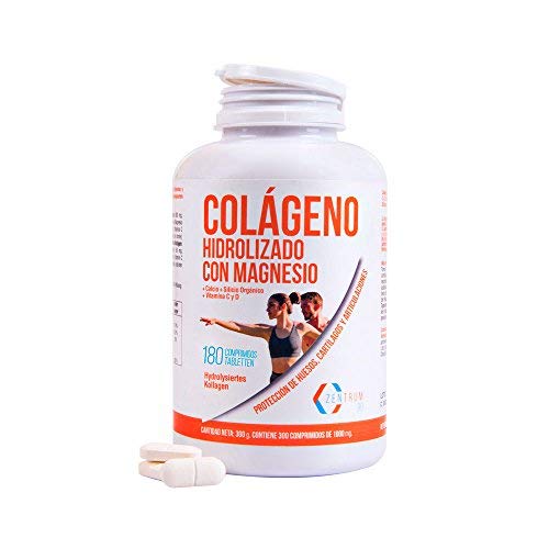 Colágeno hidrolizado con calcio para huesos y articulaciones – Colágeno con vitamina C y vitamina D para ayudar a la energía del día a día (180)