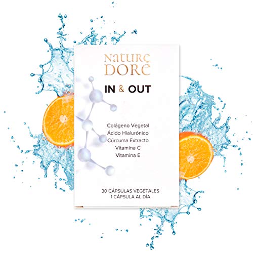 Colageno Vegano 200mg Ácido Hialurónico Puro 100mg Cúrcuma 80mg+ Vitaminas C-E - Cápsulas Para La Piel Altas Dosis De 452 Mg - Piel Y Articulaciones -Vitaminas para la piel- Natural, Hecho En España