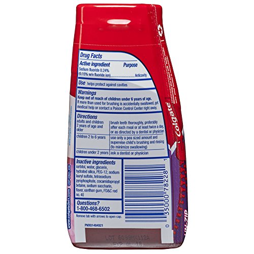 Colgate Kids Strawberry Flavor Fluoride pasta de dientes, 4.6 oz