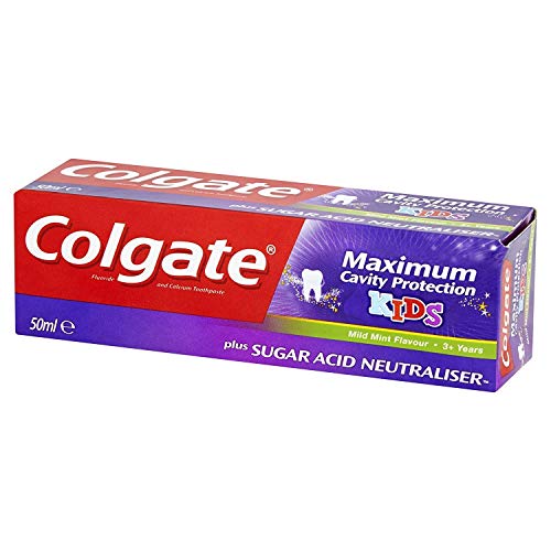 Colgate Máxima Protección Cavidad Más Ácido De Azúcar Niños Neutralizador Pasta De Dientes 50ml (Paquete de 2)