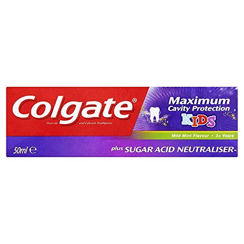 Colgate Máxima Protección Cavidad Más Ácido De Azúcar Niños Neutralizador Pasta De Dientes 50ml (Paquete de 2)