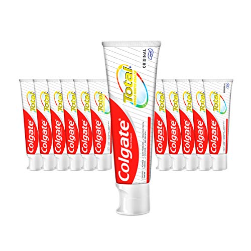 Colgate Total Original, Pasta de Dientes, 12h de Protección Completa - Pack 12 uds x 75ml