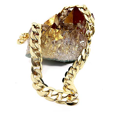 Collar cadena oro 9MM 24 K moda joyería diamante corte cierre sólido Miami cubano enlace Hip Hop verdadero regalo.
