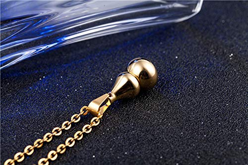 Collar con colgante de calabaza de acero inoxidable, botella de perfume retro punk Street titanio fundido collar colgante de acero inoxidable hombres y mujeres regalo joyería al por mayor, 123, dorado, Size