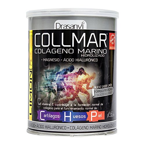 COLLMAR Colágeno Marino Hidrolizado con Magnesio, Ácido Hialurónico y Vitamina C 300 g Sabor Limón Polvo