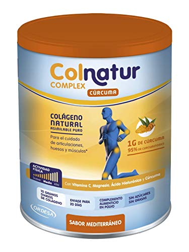 Colnatur Complex - Colágeno Natural para Músculos y Articulaciones, Vitamina C, Magnesio y Ácido Hialurónico, con Cúrcuma, 250 gr