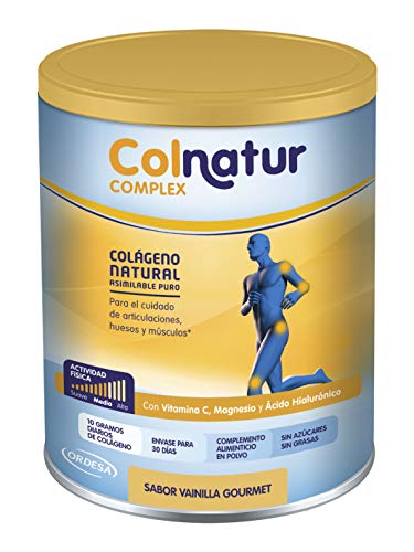 Colnatur Complex - Colágeno Natural para Músculos y Articulaciones, Vitamina C, Magnesio y Ácido Hialurónico, Sabor Vainilla, 330 gr