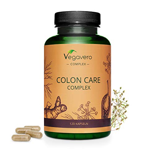 Colon Care Complex Vegavero® | Detox + Digestión + Limpieza Intestinal + Colon Irritable + Toxinas | 120 Cápsulas | Probióticos con Jengibre + Psyllium + Hinojo + Capsicum Annuum