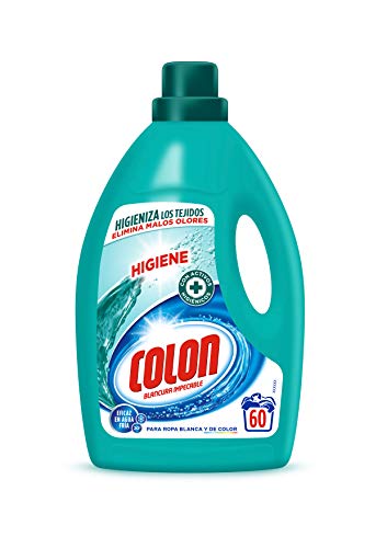 Colon Higiene - Detergente para Lavadora con activos higiénicos y elimina olores, adecuado para Ropa Blanca y de Color, formato Gel - 60 dosis