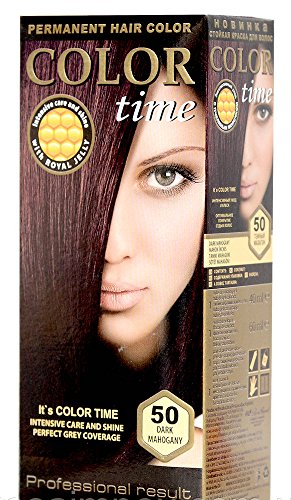 Color time, tinte permanente para el cabello de color caoba oscuro 50
