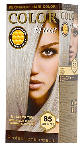 Color time, tinte permanente para el cabello de color rubio frio 85