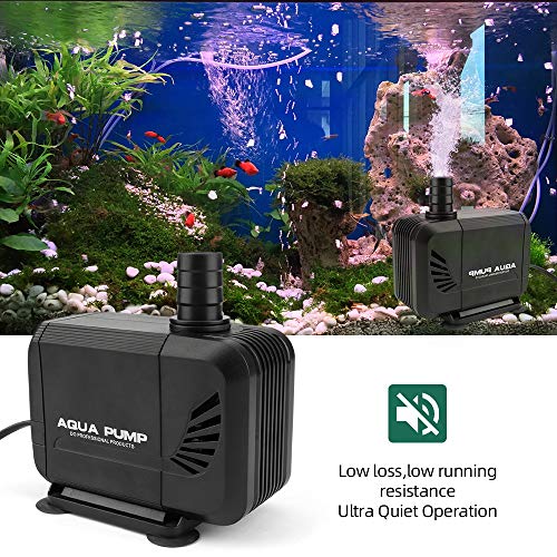 Color You - Bomba sumergible para agua (35W, 2500l/h, 2,5 m, ahorro de energía, reducción de ruido, silencioso, filtración circulante con 3 boquillas para estanque, fuente de acuario, acuario y pecera