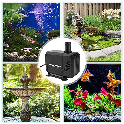 Color You - Bomba sumergible para agua (35W, 2500l/h, 2,5 m, ahorro de energía, reducción de ruido, silencioso, filtración circulante con 3 boquillas para estanque, fuente de acuario, acuario y pecera