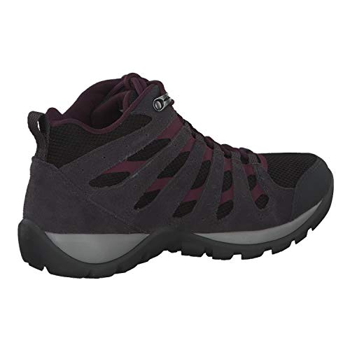Columbia Redmond V2 Mid, Botas de Senderismo Impermeables para Mujer, Negro, Rojo (Black, Black Cherry), 40 EU