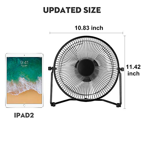 COMLIFE Ventilador USB de Mesa Batería Recargable de 4400mAh Ventilador Portátil y Silencioso para Hogar, Oficina, Escuela o Actividades al Aire Libre