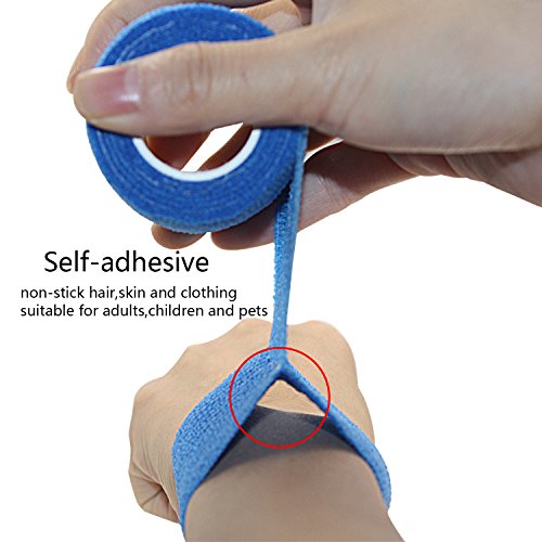 COMOmed Non-woven fabric self-adhesive Bandage venda cohesiva Mascota Vendaje Azul 5cmX4.5m 6 Volumen