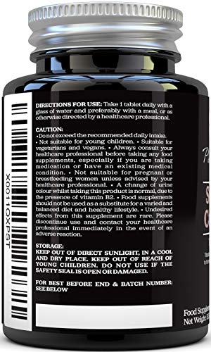 Complejo de Vitamina B - 8 Vitaminas B de Alta Potencia y Vitamina C - Vitaminas B1, B2, B3, B5, B6, B8, B9 y B12-90 Comprimidos de Liberación Sostenida - Suministro Para 3 Meses - Vegano