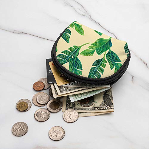 Composición exótica Palma Hoja de plátano en la Naturaleza Monedero pequeño para Mujer Bonita Bolsa de Monedas para niña Bolsa de Monedas Bolsa de Almacenamiento Cartera de Concha