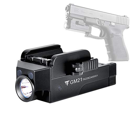 Comunite GM21 - Luz LED para pistola (510 lúmenes, recargable, con riel ajustable, montaje de liberación rápida para Glock, Springfield, Sig Sauer)