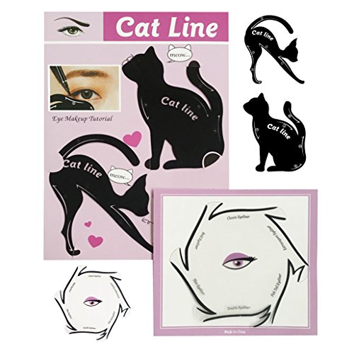 Conjunto Modelo de Eyeliner para el Eye-Liner Parfait por Blissany, Cat ojos, ojos Stencil 16 Styles, Double Wing, Extravagant Cat, Arabic Eyeliner de 2 piezas