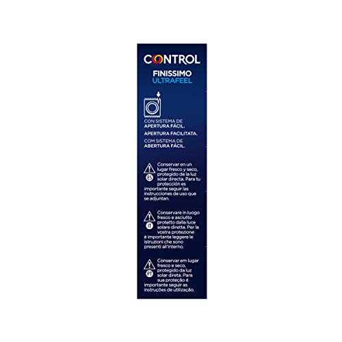 Control Preservativos Finissimo Ultrafeel - Caja de condones ultra finos, gama sensibilidad, lubricados, ajuste perfecto, sexo seguro, 10 unidades