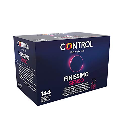 Control Senso Preservativos - Caja de condones muy finos para mayor sensibilidad, 144 unidades (pack grande ahorro) - Gama placer natural, lubricados, perfecta adaptabilidad