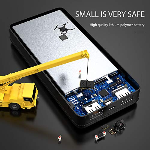 Coolreall Powerbank 20000mAh, Alta Capacidad Dual Puertos Bateria Externa con Indicador de Estado LED, Compatible con iPhone, iPad, Samsung, Huawei y Otros Smartphones (Negro)