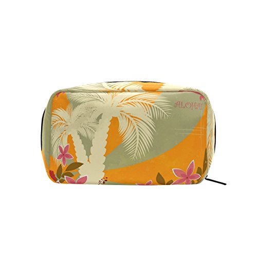 COOSUN - Bolsa de maquillaje hawaiana para mujer
