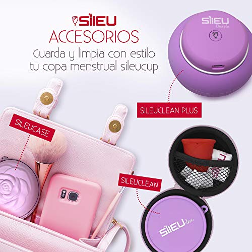 Copa Menstrual Sileu Cup Soft - Ayuda prevenir infecciones urinarias, cistitis, vejigas sensibles, calambres, cólicos menstruales - Disminuye dolor causado por menstruación - Talla L, Morado