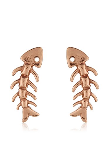 Córdoba Jewels |Pendientes en plata de Ley 925 bañada en oro rosa. Diseño Raspa Oro Rosa