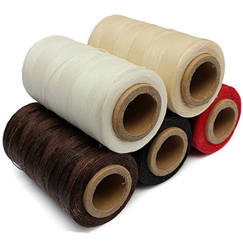 Cordón de hilo encerado de cuero 150D 1 mm 50 metros 5 unidades durable para bricolaje artesanía herramienta costura de mano hilo negro marrón blanco beige rojo