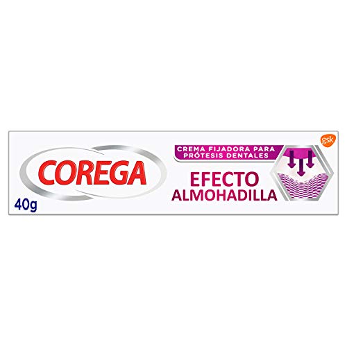 Corega Efecto Almohadilla - Crema Fijadora para Prótesis Dentales - 40 gr, Blanco