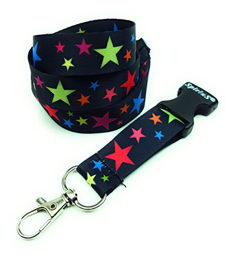 Correa de cuello para el teléfono SpiriuS, cordón con gancho de seguridad a la moda para el móvil, las llaves, tarjetas de identificación, color rainbow stars