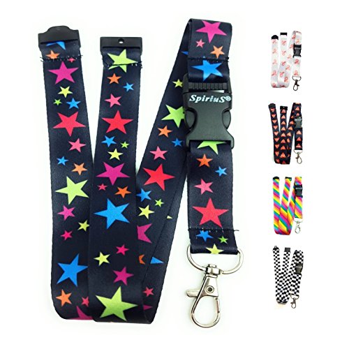 Correa de cuello para el teléfono SpiriuS, cordón con gancho de seguridad a la moda para el móvil, las llaves, tarjetas de identificación, color rainbow stars