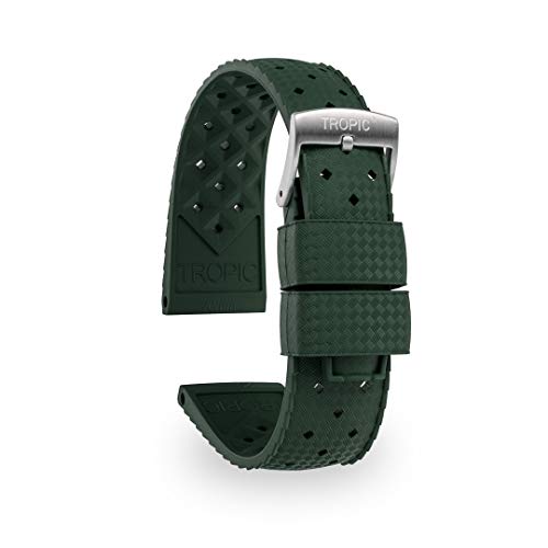 Correa de reloj de goma Tropic (20 mm, color verde OTAN)