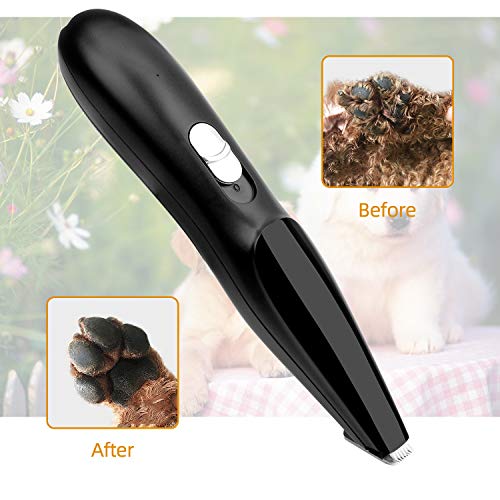 Cortadora de peluquería canina, recortadora de pelo para mascotas Cat Dog Clipper, diseño inalámbrico recargable de bajo ruido eléctrico para cabello alrededor de la cara, ojos, orejas, pata, ron