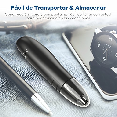 Cortapelos Nariz y Oreja - Profesional Nose Hair Trimmer con LED Hojas de Acero Inoxidable de Doble Borde de Anjou Afeitadora para Nariz Oído y Pelo Facial Cabeza Desmontable Lavable