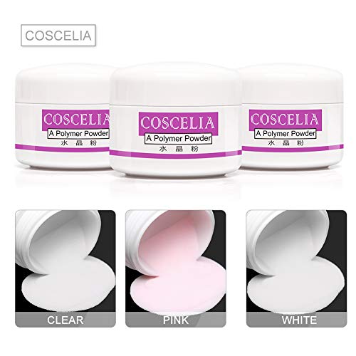 Coscelia Uñas Decoración de Uña Arte Primer Uñas Liquido 75ml Herramientos Lima de Uñas Lijado Bloque 20pcs Moldes Uñas Guías Extensión Kit de Manicura