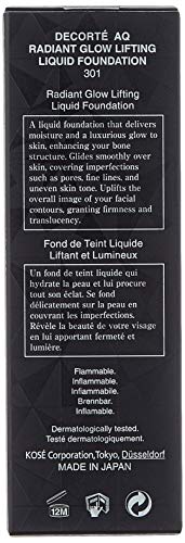 COSME DECORTE AQ Base LIQUIDA 301 30ML Unisex Adulto, Negro, Único