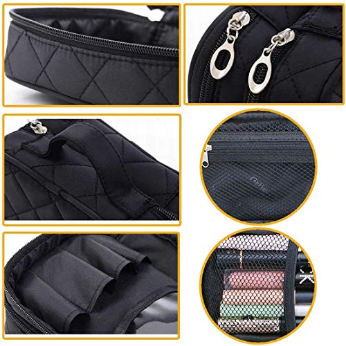 Cosmetics Bolsa de maquillaje de doble capa con espejo belleza brochas de maquillaje bolsas de viaje Kit Organizador Cosmético Bolsa Profesional Multifuncional Organizador para Mujer