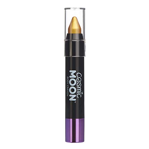 Cosmic Moon - Maquillaje Metálico de Barra de Pintura/Crayón para el Cuerpo y la Cara - 3.5g - ¡Crea fácilmente diseños metálicos como un profesional! - Dorado